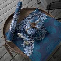 Navy Blue Polynesia Hammerhead Shark Tattoo With Plumeria Lei Wrapping Paper LT14 - Polynesian Pride