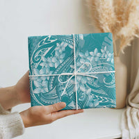 Teal Polynesia Hammerhead Shark Tattoo With Plumeria Lei Wrapping Paper LT14 - Polynesian Pride