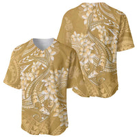 Yellow Polynesia Hammerhead Shark Tattoo With Plumeria Lei Baseball Jersey LT14 - Polynesian Pride