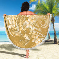 Yellow Polynesia Hammerhead Shark Tattoo With Plumeria Lei Beach Blanket LT14 - Polynesian Pride