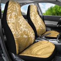 Yellow Polynesia Hammerhead Shark Tattoo With Plumeria Lei Car Seat Cover LT14 - Polynesian Pride
