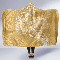 Yellow Polynesia Hammerhead Shark Tattoo With Plumeria Lei Hooded Blanket LT14 One Size Yellow - Polynesian Pride