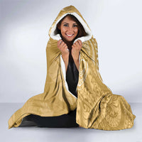 Yellow Polynesia Hammerhead Shark Tattoo With Plumeria Lei Hooded Blanket LT14 - Polynesian Pride