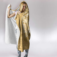 Yellow Polynesia Hammerhead Shark Tattoo With Plumeria Lei Hooded Blanket LT14 - Polynesian Pride