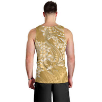 Yellow Polynesia Hammerhead Shark Tattoo With Plumeria Lei Men Tank Top LT14 - Polynesian Pride