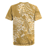 Yellow Polynesia Hammerhead Shark Tattoo With Plumeria Lei Rugby Jersey LT14 - Polynesian Pride