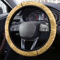 Yellow Polynesia Hammerhead Shark Tattoo With Plumeria Lei Steering Wheel Cover LT14 - Polynesian Pride