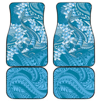 Blue Polynesia Hammerhead Shark Tattoo With Plumeria Lei Car Mats LT14 - Polynesian Pride
