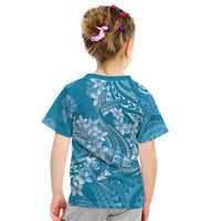 Blue Polynesia Hammerhead Shark Tattoo With Plumeria Lei Kid T Shirt LT14 - Polynesian Pride