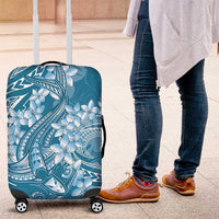 Blue Polynesia Hammerhead Shark Tattoo With Plumeria Lei Luggage Cover LT14 Blue - Polynesian Pride