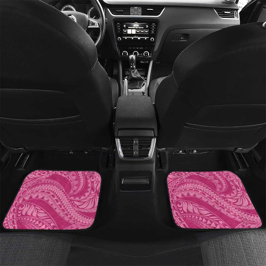 Pink Polynesia Hammerhead Shark Tattoo With Plumeria Lei Car Mats LT14 Set 2pcs - Back Pink - Polynesian Pride