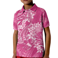 Pink Polynesia Hammerhead Shark Tattoo With Plumeria Lei Kid Polo Shirt LT14 Kid Pink - Polynesian Pride