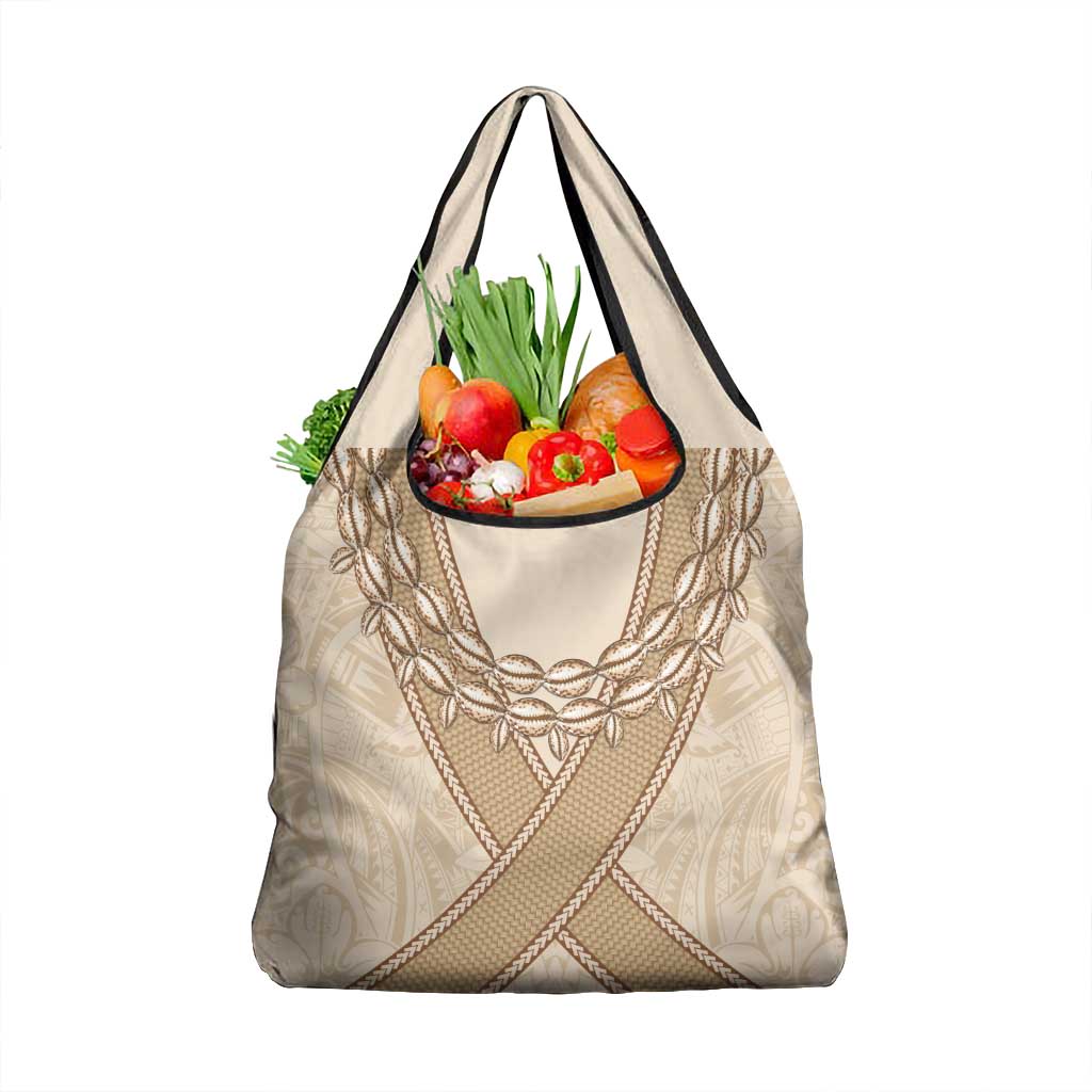 Mauri Ribaberiki Kiribati Grocery Bag Cowrie Shells Lei Palm Leaf Weaving LT14 1-pack One Size Beige - Polynesian Pride