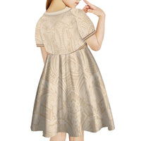 Mauri Ribaberiki Kiribati Kid Short Sleeve Dress Cowrie Shells Lei Palm Leaf Weaving LT14 - Polynesian Pride