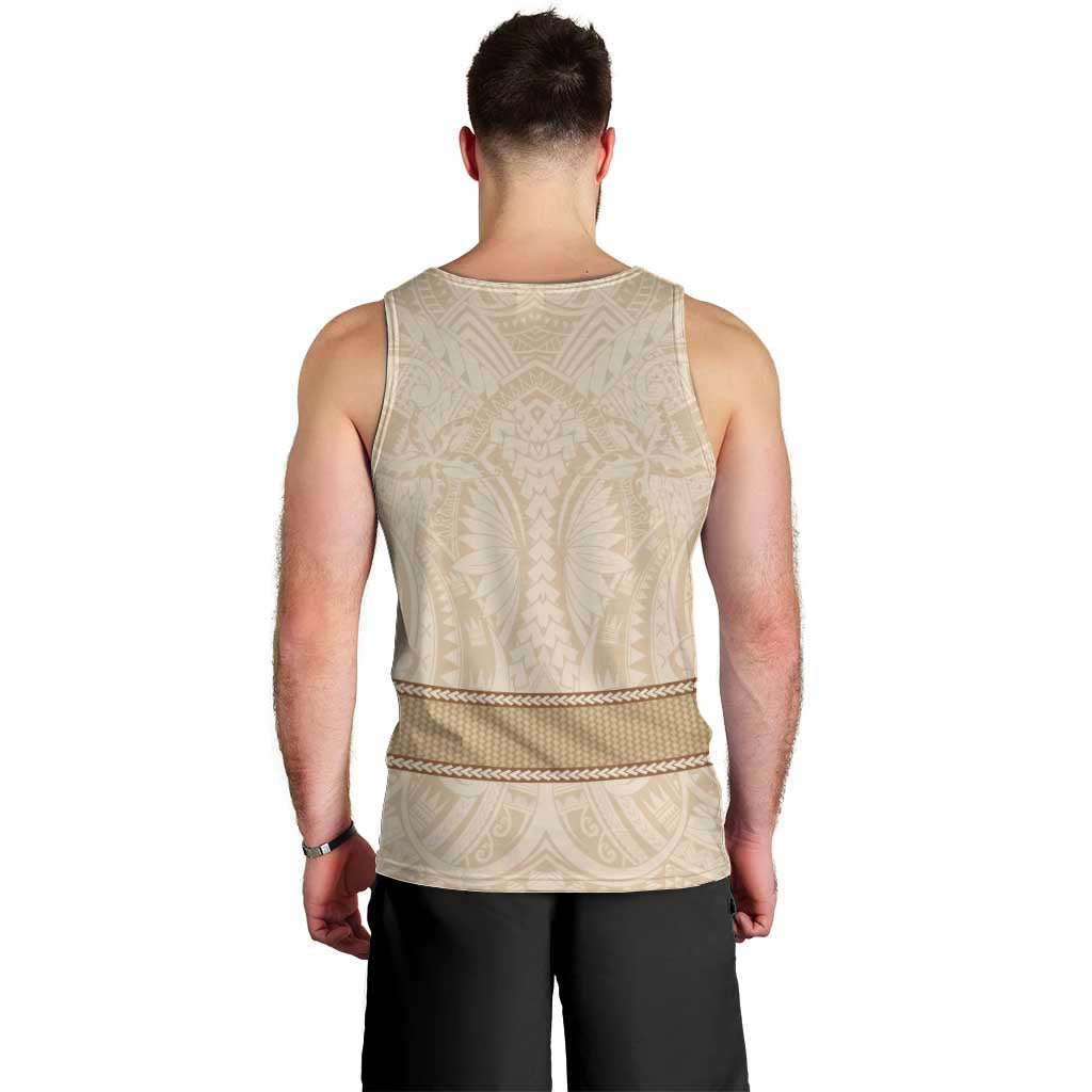 Mauri Ribaberiki Kiribati Men Tank Top Cowrie Shells Lei Palm Leaf Weaving LT14 - Polynesian Pride