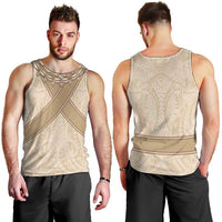 Mauri Ribaberiki Kiribati Men Tank Top Cowrie Shells Lei Palm Leaf Weaving LT14 - Polynesian Pride