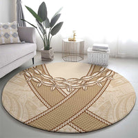 Mauri Ribaberiki Kiribati Round Carpet Cowrie Shells Lei Palm Leaf Weaving LT14 - Polynesian Pride