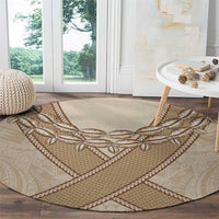 Mauri Ribaberiki Kiribati Round Carpet Cowrie Shells Lei Palm Leaf Weaving LT14 - Polynesian Pride