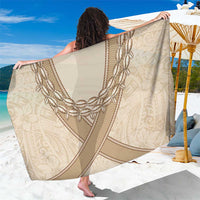 Mauri Ribaberiki Kiribati Sarong Cowrie Shells Lei Palm Leaf Weaving LT14 One Size 44 x 66 inches Beige - Polynesian Pride