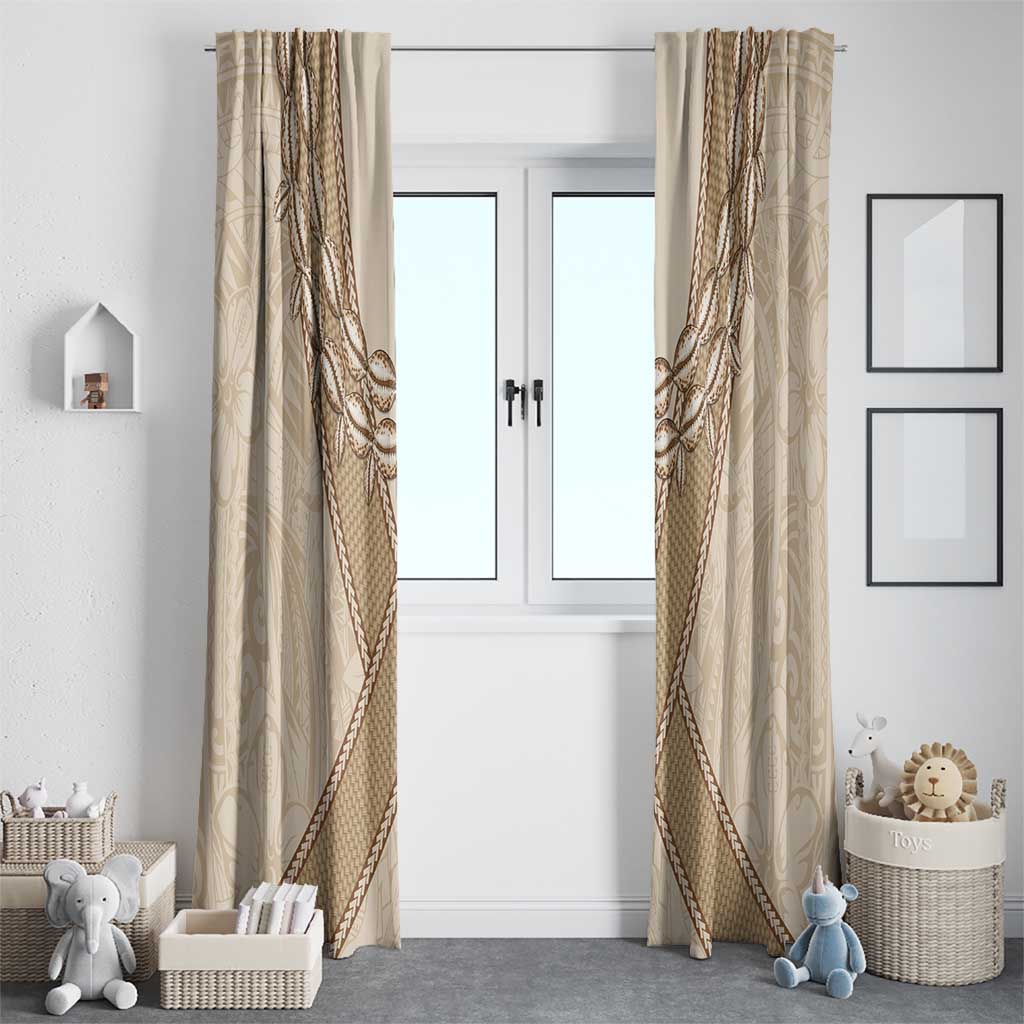 Mauri Ribaberiki Kiribati Window Curtain Cowrie Shells Lei Palm Leaf Weaving LT14 - Polynesian Pride
