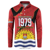 Mauri Kiribati Independence Day Button Sweatshirt 1979 Proud National Frigatebird LT14 Red - Polynesian Pride