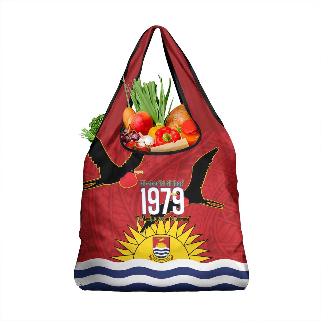 Mauri Kiribati Independence Day Grocery Bag 1979 Proud National Frigatebird LT14 1-pack One Size Red - Polynesian Pride