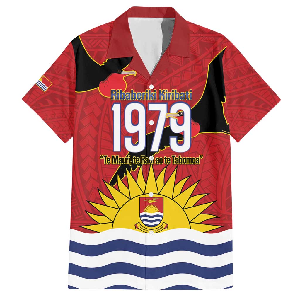 Mauri Kiribati Independence Day Hawaiian Shirt 1979 Proud National Frigatebird LT14 Red - Polynesian Pride