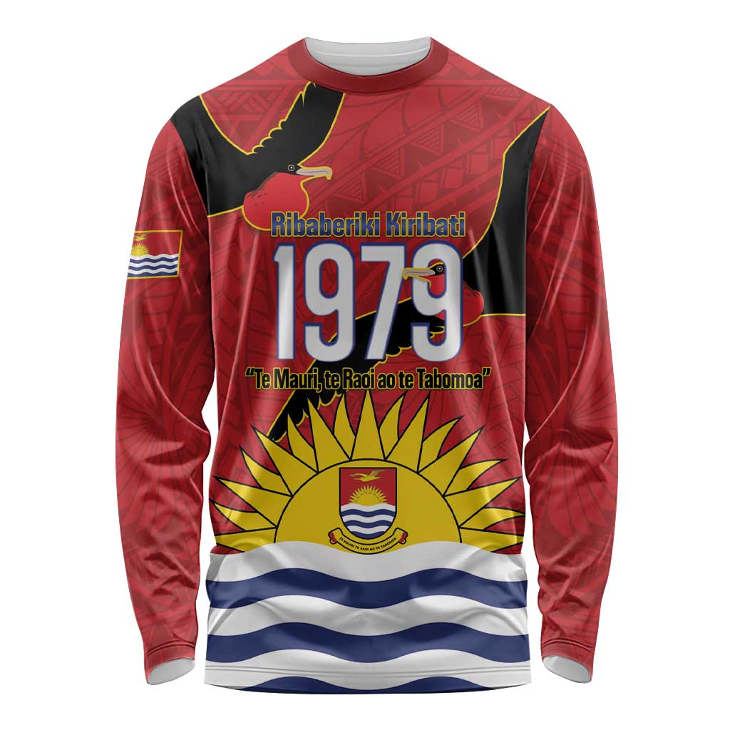 Mauri Kiribati Independence Day Long Sleeve Shirt 1979 Proud National Frigatebird LT14 Unisex Red - Polynesian Pride
