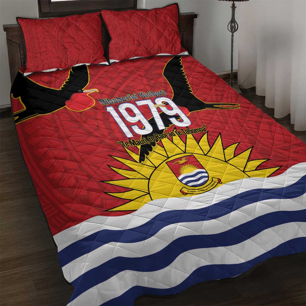 Mauri Kiribati Independence Day Quilt Bed Set 1979 Proud National Frigatebird LT14 Red - Polynesian Pride