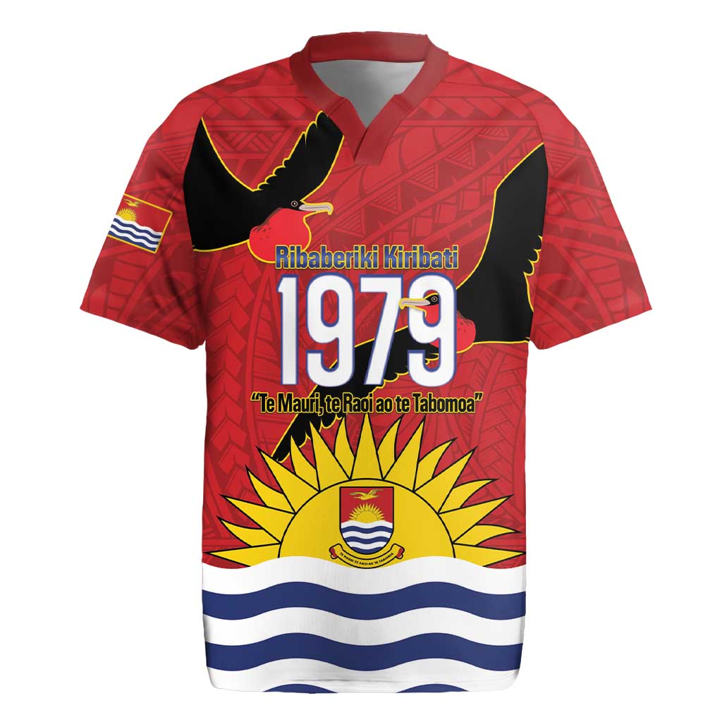 Mauri Kiribati Independence Day Rugby Jersey 1979 Proud National Frigatebird LT14 Red - Polynesian Pride