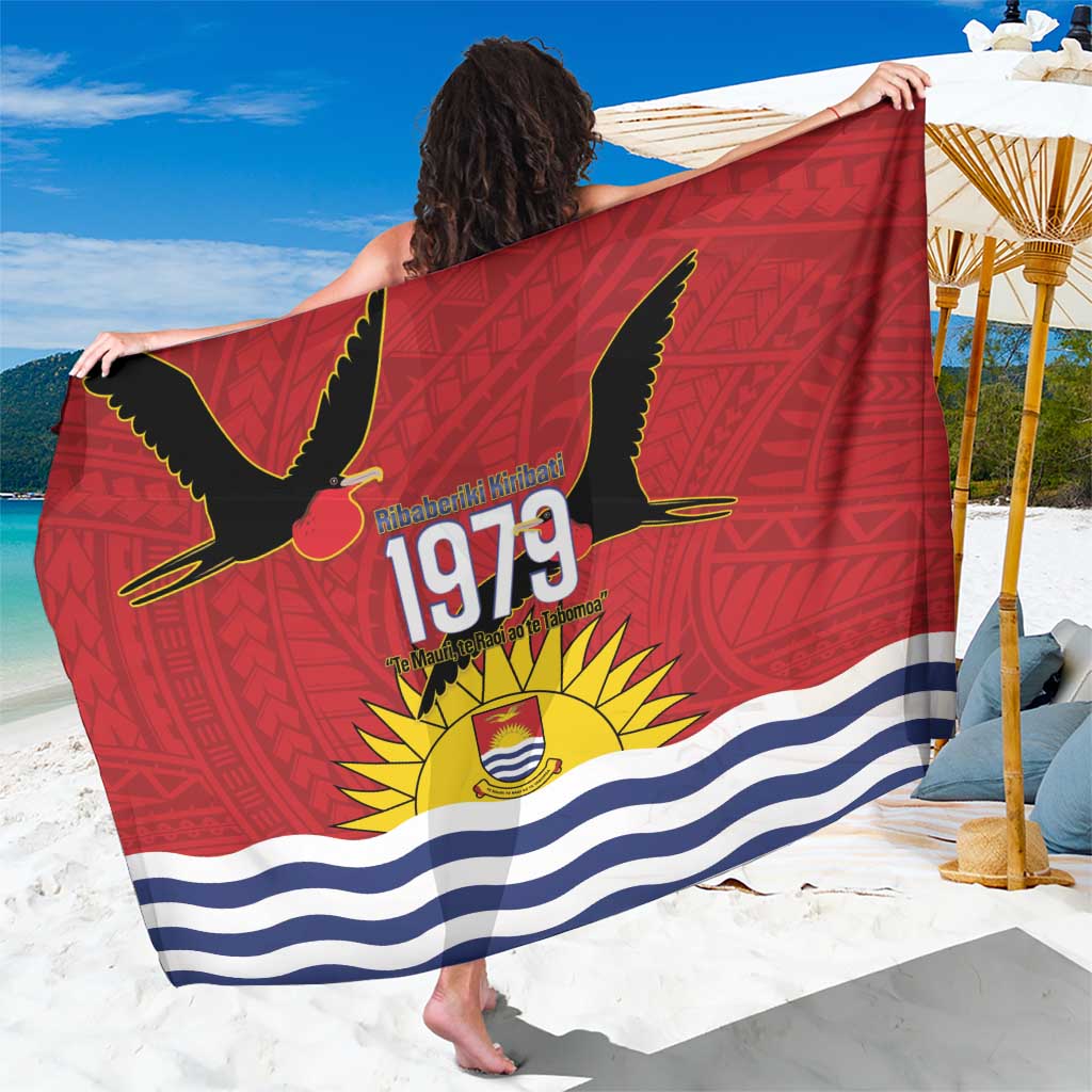 Mauri Kiribati Independence Day Sarong 1979 Proud National Frigatebird LT14 One Size 44 x 66 inches Red - Polynesian Pride