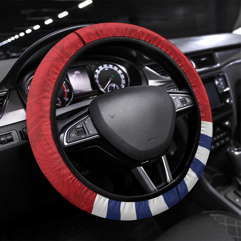 Mauri Kiribati Independence Day Steering Wheel Cover 1979 Proud National Frigatebird LT14 Universal Fit Red - Polynesian Pride