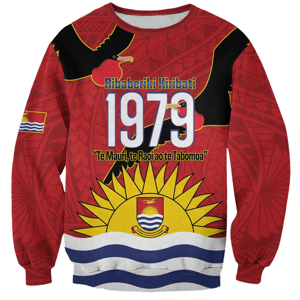 Mauri Kiribati Independence Day Sweatshirt 1979 Proud National Frigatebird LT14 Unisex Red - Polynesian Pride