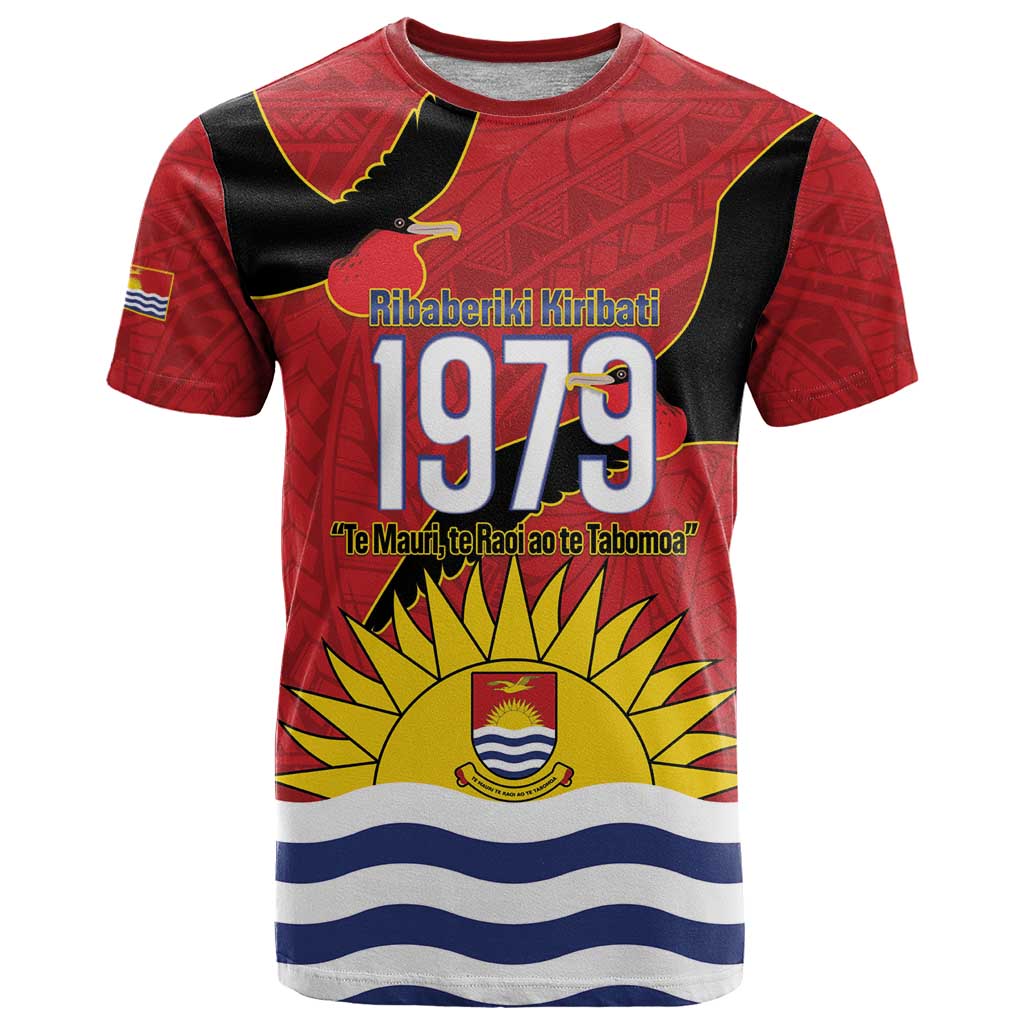 Mauri Kiribati Independence Day T Shirt 1979 Proud National Frigatebird LT14 Red - Polynesian Pride
