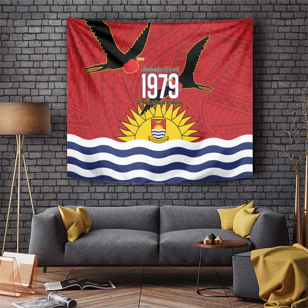 Mauri Kiribati Independence Day Tapestry 1979 Proud National Frigatebird LT14 Red - Polynesian Pride