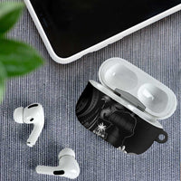 Black Hafa Adai Guam AirPods Case Chamorro Latte Stone Hand With Plumeria LT14 - Polynesian Pride