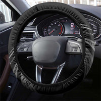Black Hafa Adai Guam Steering Wheel Cover Chamorro Latte Stone Hand With Plumeria LT14 - Polynesian Pride