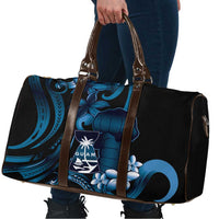 Blue Hafa Adai Guam Travel Bag Chamorro Latte Stone Hand With Plumeria LT14 - Polynesian Pride