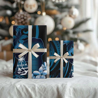 Blue Hafa Adai Guam Wrapping Paper Chamorro Latte Stone Hand With Plumeria LT14 - Polynesian Pride