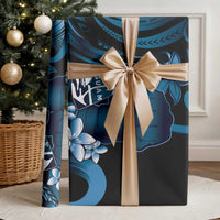 Blue Hafa Adai Guam Wrapping Paper Chamorro Latte Stone Hand With Plumeria LT14 - Polynesian Pride