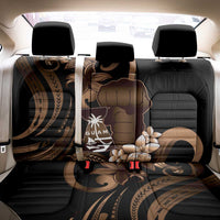 Brown Hafa Adai Guam Back Car Seat Cover Chamorro Latte Stone Hand With Plumeria LT14 - Polynesian Pride