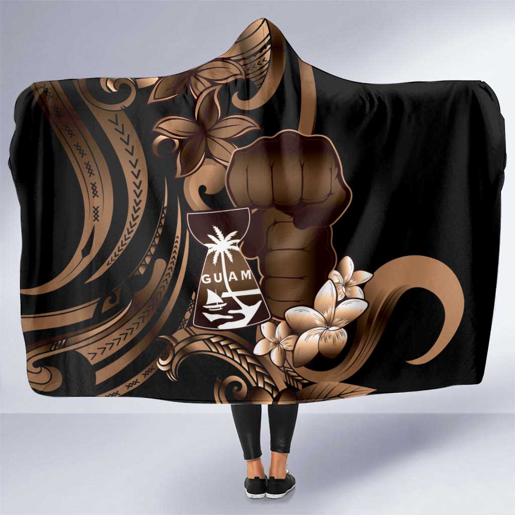 Brown Hafa Adai Guam Hooded Blanket Chamorro Latte Stone Hand With Plumeria LT14 One Size Brown - Polynesian Pride