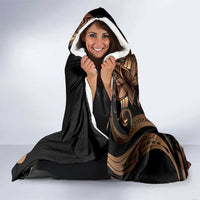 Brown Hafa Adai Guam Hooded Blanket Chamorro Latte Stone Hand With Plumeria LT14 - Polynesian Pride