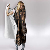 Brown Hafa Adai Guam Hooded Blanket Chamorro Latte Stone Hand With Plumeria LT14 - Polynesian Pride