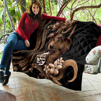 Brown Hafa Adai Guam Quilt Chamorro Latte Stone Hand With Plumeria LT14 - Polynesian Pride
