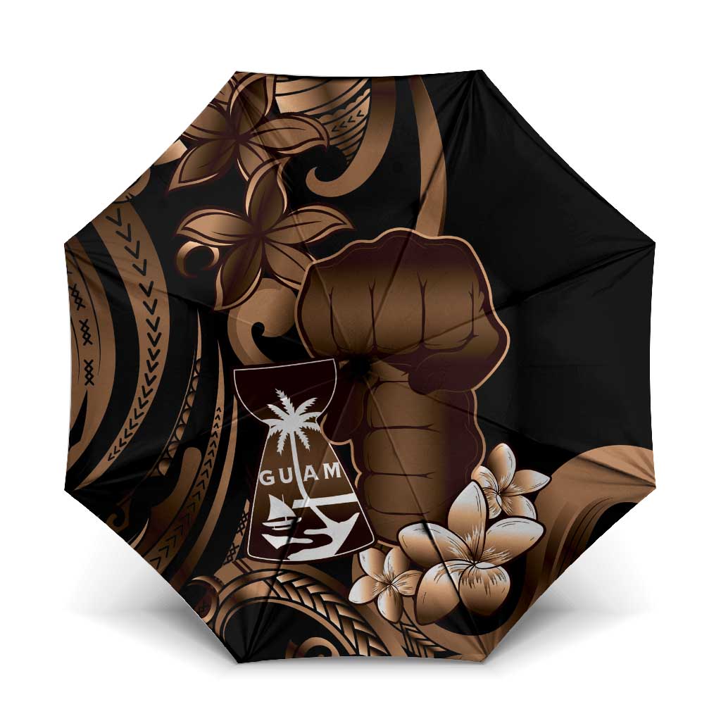 Brown Hafa Adai Guam Umbrella Chamorro Latte Stone Hand With Plumeria LT14 One Size Folded 11.42 inch Opened Diameter 37.4 inch Brown - Polynesian Pride