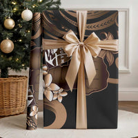 Brown Hafa Adai Guam Wrapping Paper Chamorro Latte Stone Hand With Plumeria LT14 - Polynesian Pride