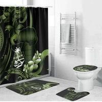 Green Hafa Adai Guam Bathroom Set Chamorro Latte Stone Hand With Plumeria LT14 Bathroom Set (4 pcs) Green - Polynesian Pride