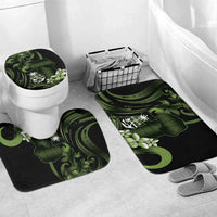 Green Hafa Adai Guam Bathroom Set Chamorro Latte Stone Hand With Plumeria LT14 Mat Set Only (3 pcs) One Size Green - Polynesian Pride
