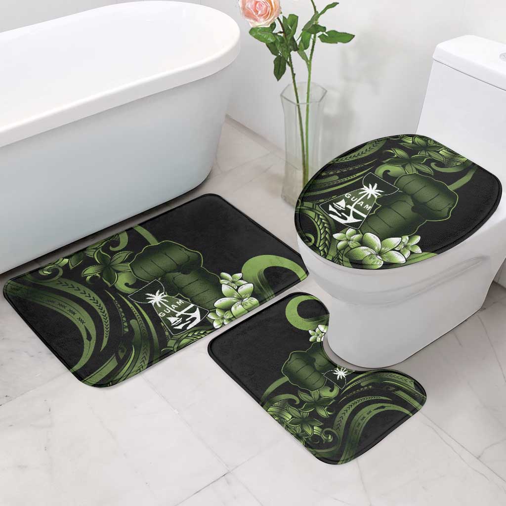 Green Hafa Adai Guam Bathroom Set Chamorro Latte Stone Hand With Plumeria LT14 - Polynesian Pride